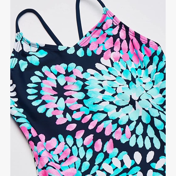 Kanu Surf Girls' Beach Sport Cut-Out One Piece Swimsuit, Solid Navy, 16